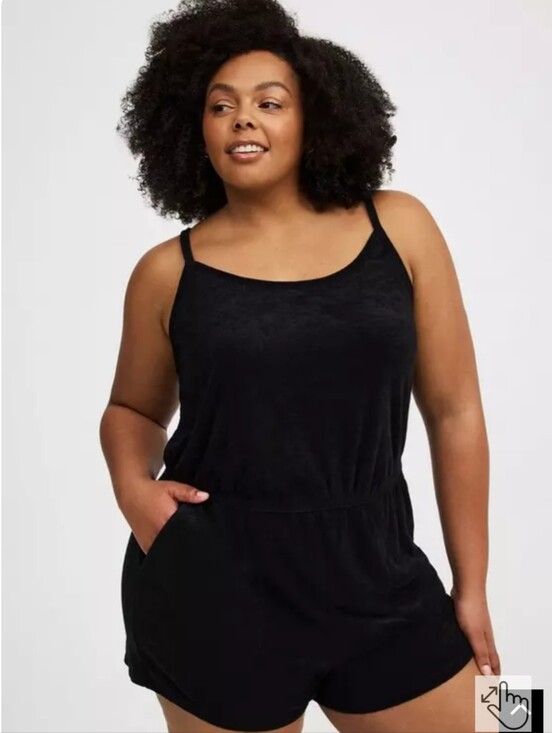 torrid Pants - Nwt TORRID Black 🖤 Terry Romper Sleeveless Pocket Jumpsuit Super Soft Size 2X